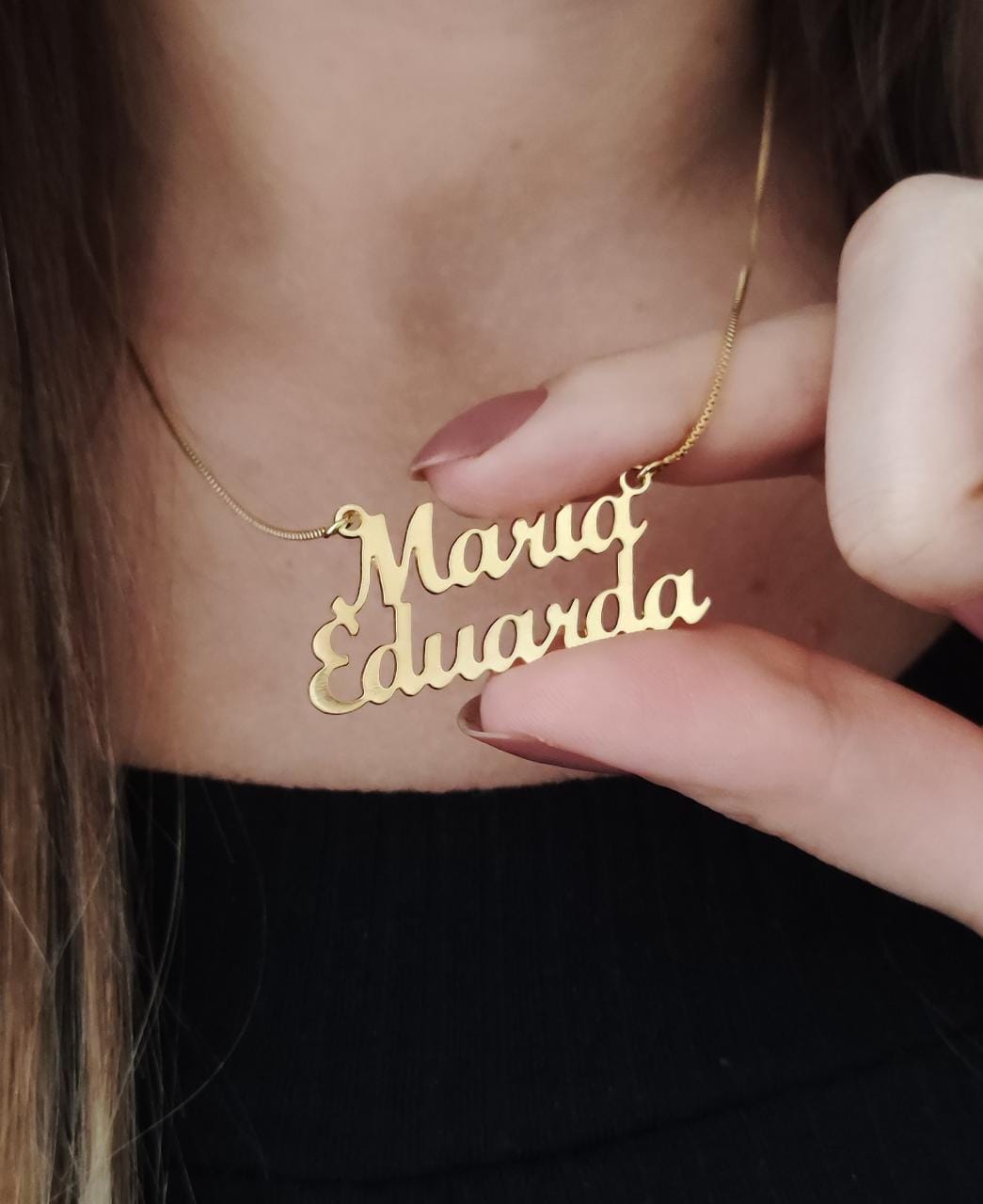 Colar com Nome Recortado a Laser